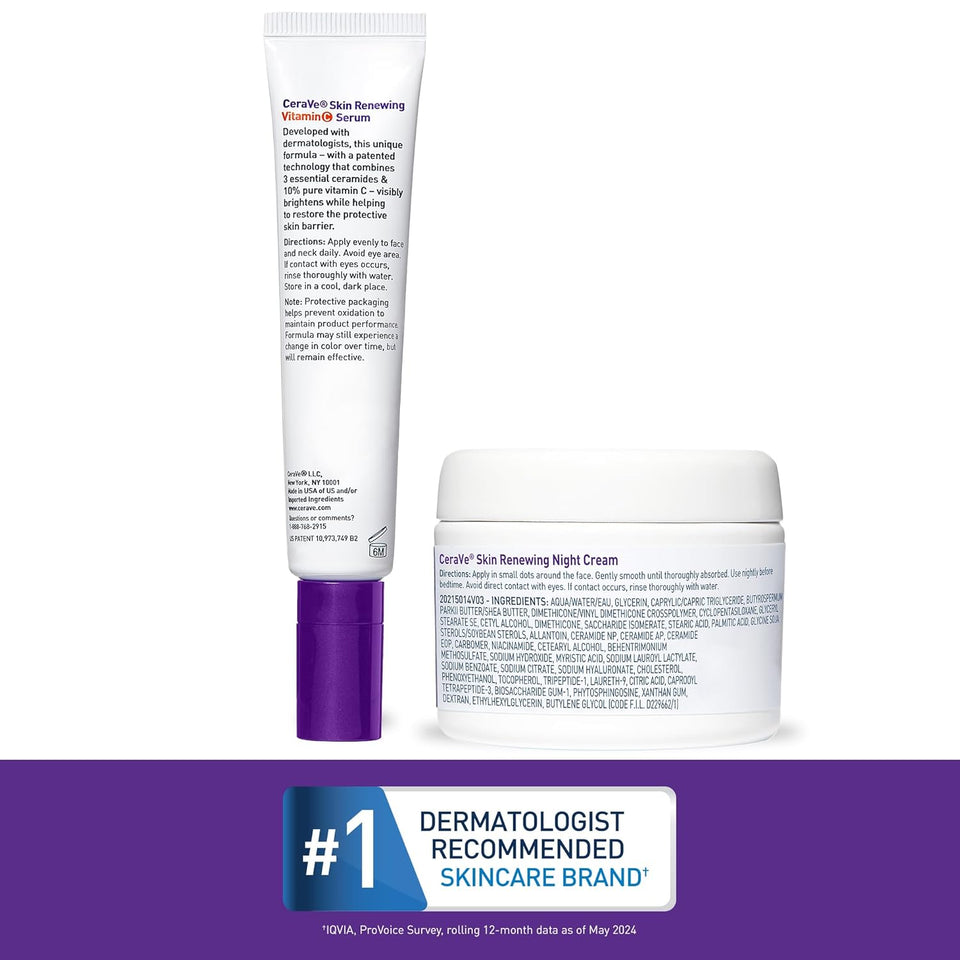 CeraVe Vitamin C Serum and Night Cream Skin Care Set