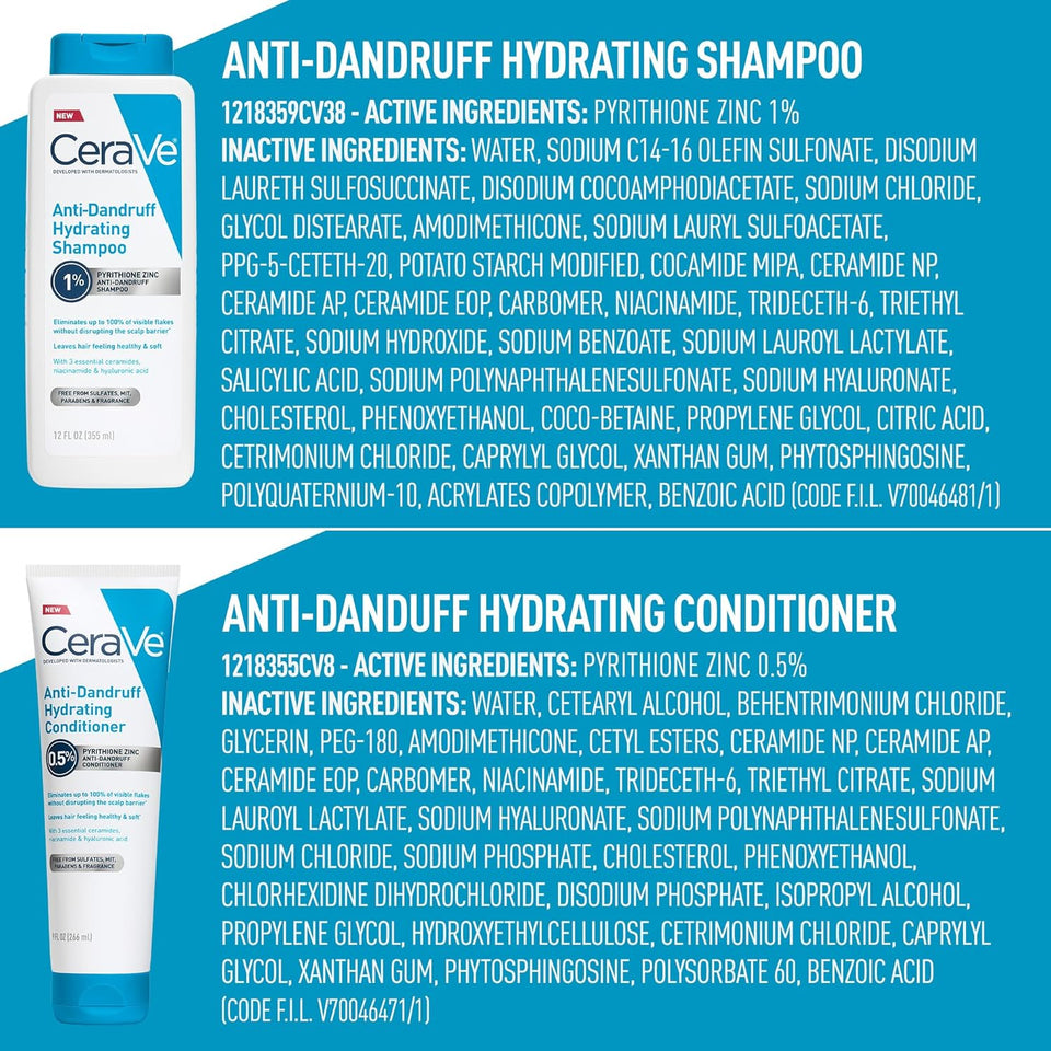 CeraVe Hydrating Anti Dandruff Shampoo and Conditioner Set